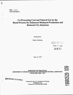 Co-processing coal and natural gas by the Hynol Process for enhanced methanol production and reduced CO{sub 2} emissions