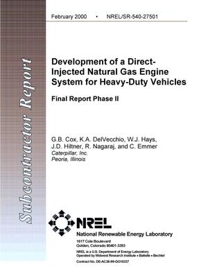 Development of a direct-injected natural gas engine system for heavy-duty vehicles: Final report phase 2