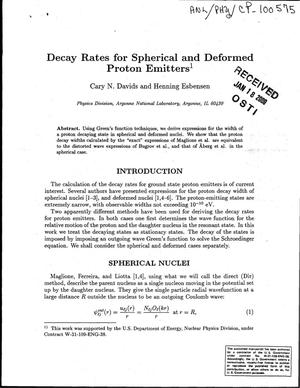 Decay rates of spherical and deformed proton emitters
