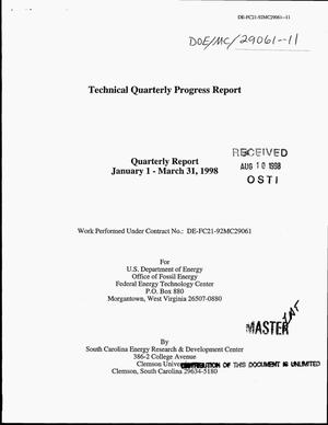 Advanced gas turbine systems research. Technical quarterly progress report, January 1--March 31, 1998