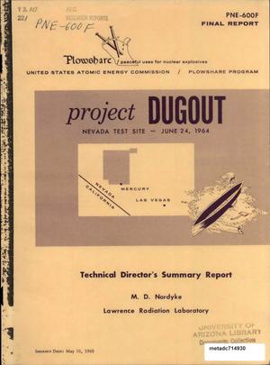 Primary view of object titled 'Project Dugout: Technical Director's Summary Report'.