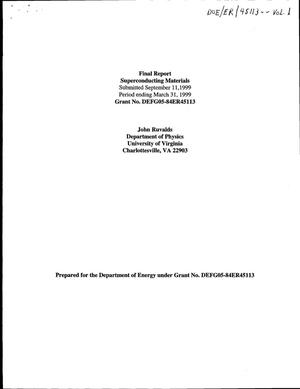 Final report. Superconducting materials