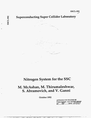 Nitrogen system for the SSC
