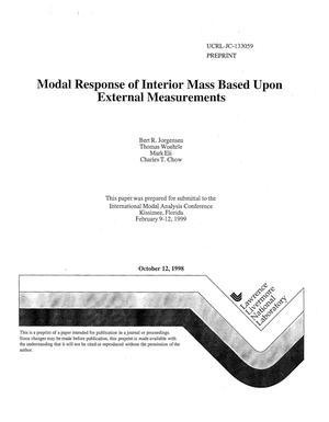 Modal response of interior mass based upon external measurements