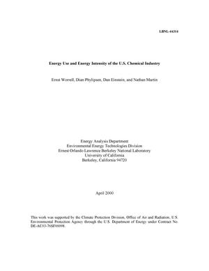 Energy use and energy intensity of the U.S. chemical industry