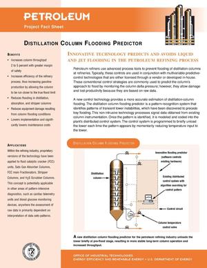 Distillation Column Flooding Predictor: Inventions and Innovations Petroleum Project Fact Sheet
