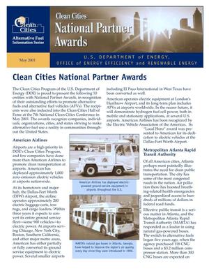 Clean Cities National Partner Awards: Clean Cities Fact Sheet