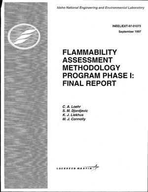Flammability Assessment Methodology Program Phase I: Final Report
