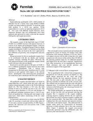 Nb{sub 3}Sn ARC quadrupole magnets for VLHC