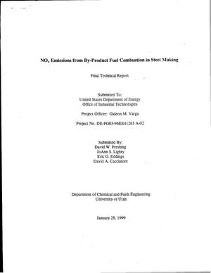 Final Report: No{sub x} Emissions from By Product Fuel Combustion in Steel Making, September 15, 1996 - October 15, 1999
