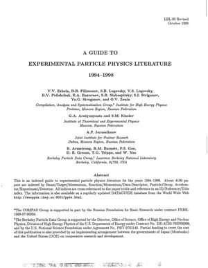 A Guide to Experimental Elementary Particle Physics Literature 1994-1998