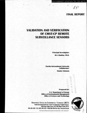 Validation and Verification of Cmst-Cp Remote Surveillance Sensors