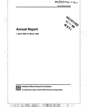 Radiation Effects Research Foundation: A cooperative Japan-US research organization. Annual report 1 April 1995-31 March 1996