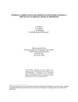 Empirical Correlations for Thermal Flowmeters Covering a Wide Range of Thermal-Physical Properties
