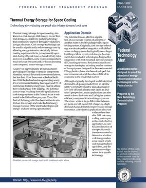 Thermal Energy Storage for Space Cooling--Federal Technology Alert