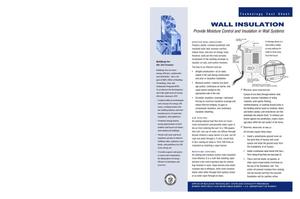 Wall Insulation; BTS Technology Fact Sheet