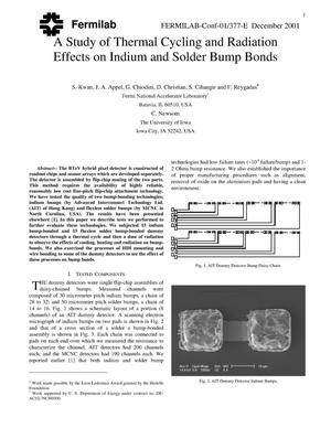 A study of thermal cycling and radiation effects on indium and solder bump bonds
