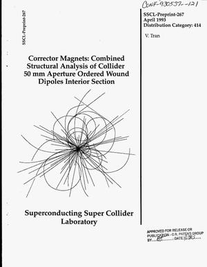 Corrector magnets: Combined structural analysis of collier 50 mm aperture ordered wound dipoles interior section