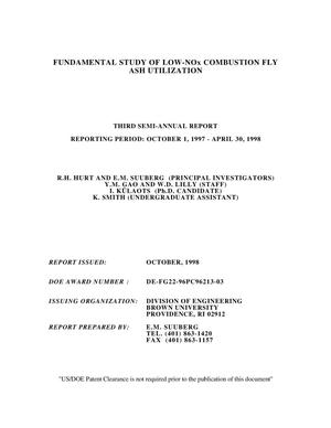 FUNDAMENTAL STUDY OF LOW-NOx COMBUSTION FLY ASH UTILIZATION
