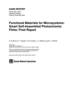 Functional Materials for Microsystems: Smart Self-Assembled Photochromic Films: Final Report