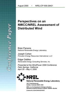 Perspectives on an NWCC/NREL Assessment of Distributed Wind