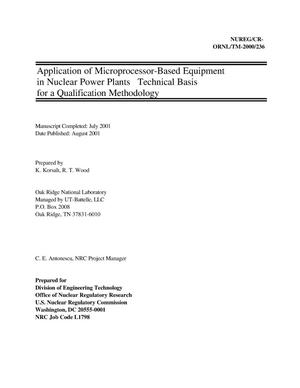 Application of Microprocessor-Based Equipment in Nuclear Power Plants - Technical Basis for a Qualification Methodology