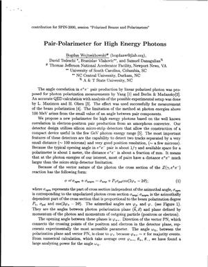 Pair-Polarimeter for High Energy Protons