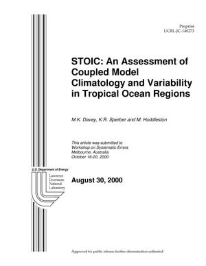 STOIC: An Assessment of Coupled Model Climatology and Variability in Tropical Ocean Regions
