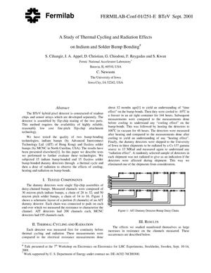 A study of thermal cycling and radiation effects on indium and solder bump bonding
