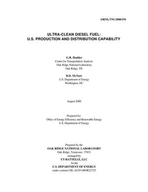 Ultra-Clean Diesel Fuel: U.S. Production and Distribution Capability