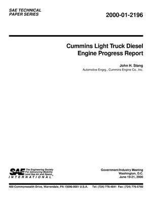 Cummins Light Truck Diesel Engine Progress Report