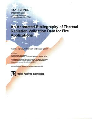 An Annotated Bibliography of Thermal Radiation Validation Data for Fire Applications