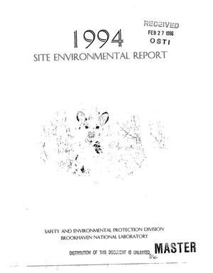 Brookhaven National Laboratory Site Environmental Report for Calendar Year 1994.