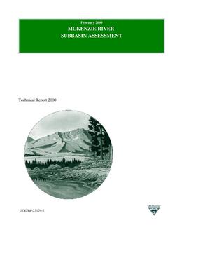 McKenzie River Subbasin Assessment, Technical Report 2000.
