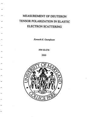 Measurement of Deuteron Tensor Polarization in Elastic Electron Scattering
