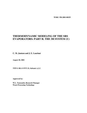 Thermodynamic Modeling of the SRS Evaporators: Part II. The 3H System