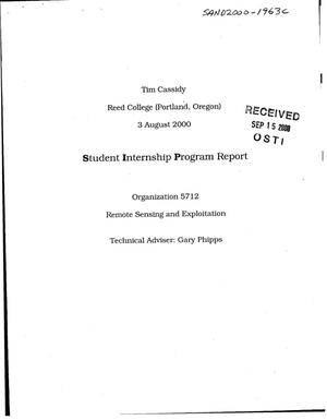 Primary view of object titled 'Student Internship Program Report'.