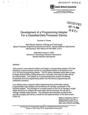 Development of a Programming Adapter for a Classified-Data Processor Device