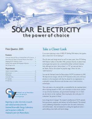 Solar Electricity - The Power of Choice, First Quarter 2001