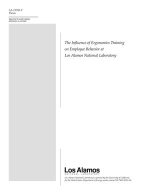 The Influence of Ergonomics Training on Employee Behavior at Los Alamos National Laboratory