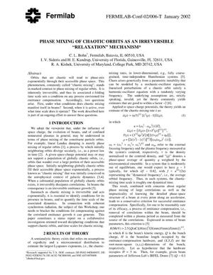 Phase mixing of chaotic orbits as an irreversible ''relaxation'' mechanism