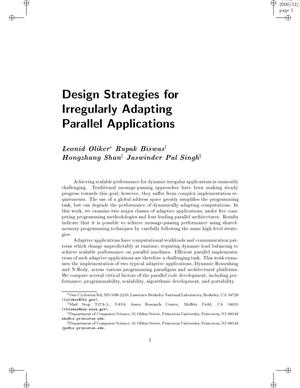 Design strategies for irregularly adapting parallel applications