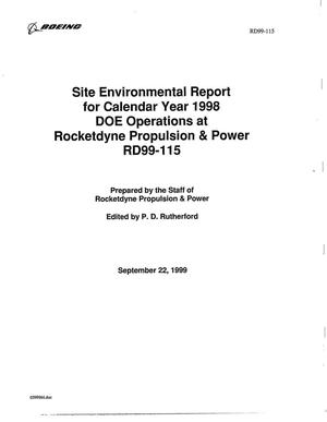Site Environmental Report for calendar year 1998, DOE operations at Rocketdyne Propulsion and Power