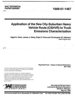 Application of the New City-Suburban Heavy Vehicle Route (CSHVR) to Truck Emissions Characterization