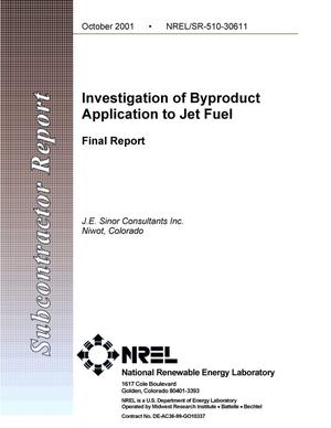 Investigation of Byproduct Application to Jet Fuel