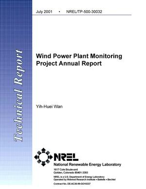 Wind Power Plant Monitoring Project Annual Report