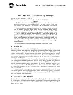 The CDF Run II disk inventory manager