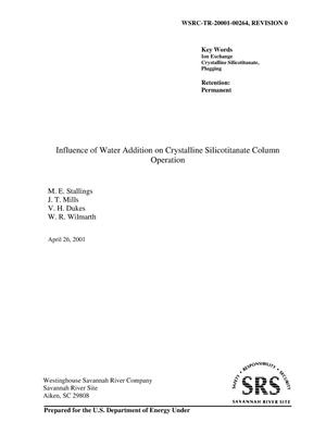 Influence of Water Addition on Crystalline Silicotitanate Column Operation