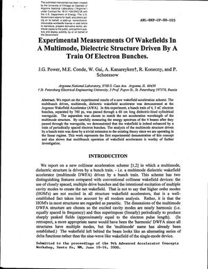 Experimental measurements of wakefields in a multimode, dielectric structure driven by a train of electron bunches.