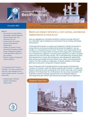 Hosting a Showcase Demonstration Event (Industries of the Future BestPractices fact sheet)